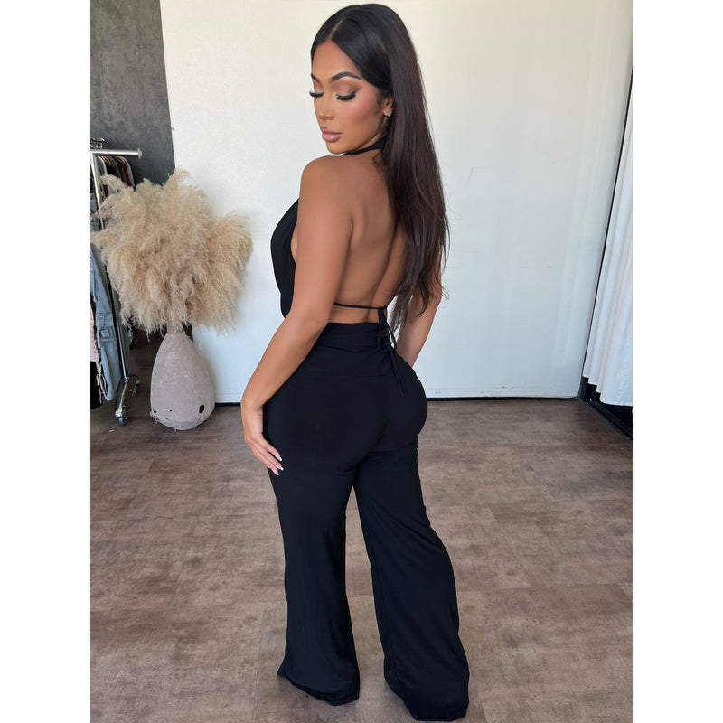 Mila Halter Jumpsuit (Black)