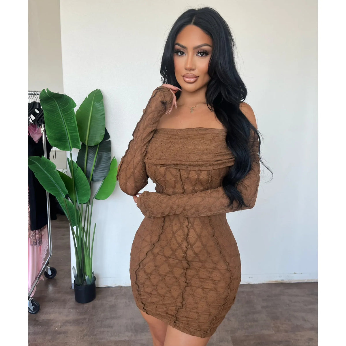 Gigi Sleeve Dress (Carmel)