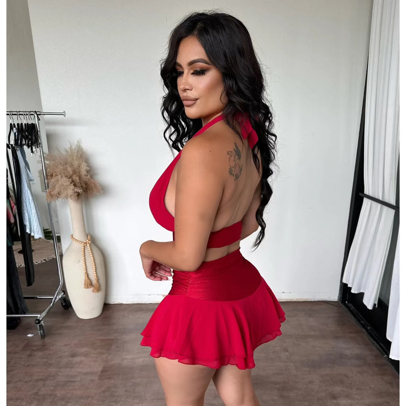 Melissa Skirt Set (Red)